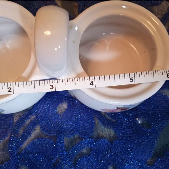 Houston Harvest ~ Hallmark Dual Condiment Jam/Jelly Ceramic Pots No Spoons - Picture 8 of 10